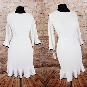 Annette Lepore black & cream ruffle dress